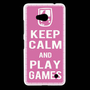 Coque Nokia Lumia 640 LTE Keep Calm Play games Rose