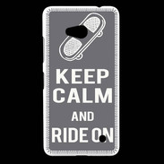 Coque Nokia Lumia 640 LTE Keep Calm Ride on Gris