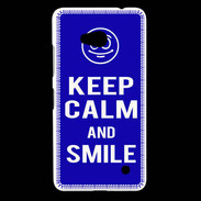 Coque Nokia Lumia 640 LTE Keep Calm Smile Bleu