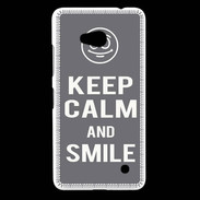 Coque Nokia Lumia 640 LTE Keep Calm Smile Gris