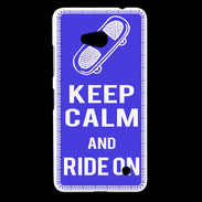 Coque Nokia Lumia 640 LTE Keep Calm Ride on Bleu
