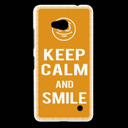 Coque Nokia Lumia 640 LTE Keep Calm Smile Orange