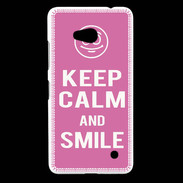 Coque Nokia Lumia 640 LTE Keep Calm Smile Rose