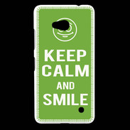 Coque Nokia Lumia 640 LTE Keep Calm Smile Vert
