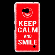 Coque Nokia Lumia 640 LTE Keep Calm Smile Rouge
