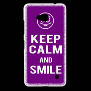 Coque Nokia Lumia 640 LTE Keep Calm Smile Violet
