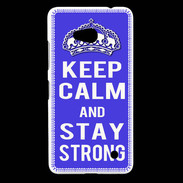 Coque Nokia Lumia 640 LTE Keep Calm Stay strong Bleu