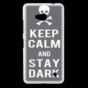 Coque Nokia Lumia 640 LTE Keep Calm Stay dark Gris