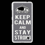 Coque Nokia Lumia 640 LTE Keep Calm Stay strong Gris