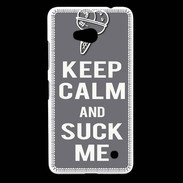 Coque Nokia Lumia 640 LTE Keep Calm Suck me Gris