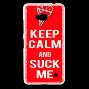 Coque Nokia Lumia 640 LTE Keep Calm Suck me Rouge