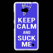Coque Nokia Lumia 640 LTE Keep Calm Suck me Bleu