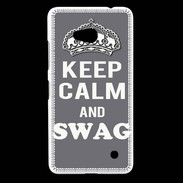 Coque Nokia Lumia 640 LTE Keep Calm Swag Gris