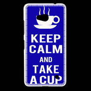 Coque Nokia Lumia 640 LTE Keep Calm Take a cup Bleu
