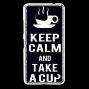 Coque Nokia Lumia 640 LTE Keep Calm Take a cup Noir