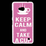 Coque Nokia Lumia 640 LTE Keep Calm Take a cup Rose