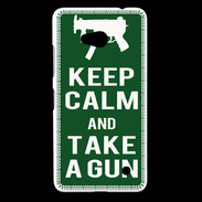 Coque Nokia Lumia 640 LTE Keep Calm Take a gun Vert