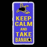 Coque Nokia Lumia 640 LTE Keep Calm Take Banana Bleu