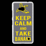 Coque Nokia Lumia 640 LTE Keep Calm Take Banana Gris