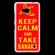 Coque Nokia Lumia 640 LTE Keep Calm Take Banana Rouge