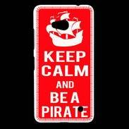 Coque Nokia Lumia 640 LTE Keep Calm Be a Pirate Rouge