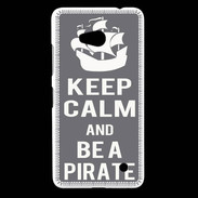 Coque Nokia Lumia 640 LTE Keep Calm Be a Pirate Gris