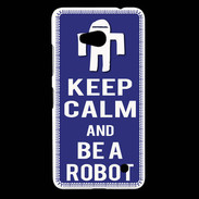 Coque Nokia Lumia 640 LTE Keep Calm Be a Robot Bleu