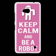 Coque Nokia Lumia 640 LTE Keep Calm Be a Robot Rose