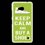 Coque Nokia Lumia 640 LTE Keep Calm Buy Shoes Vert Pomme
