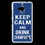 Coque Nokia Lumia 640 LTE Keep Calm Drink Champagne Bleu