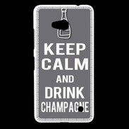 Coque Nokia Lumia 640 LTE Keep Calm Drink champagne Gris
