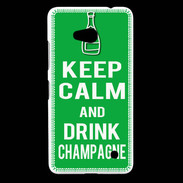 Coque Nokia Lumia 640 LTE Keep Calm Drink champagne Vert