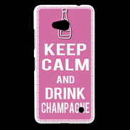 Coque Nokia Lumia 640 LTE Keep Calm Drink champagne Rose