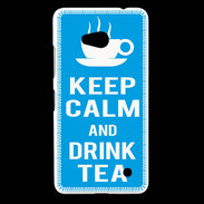 Coque Nokia Lumia 640 LTE Keep Calm Drink Tea Cyan