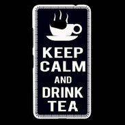 Coque Nokia Lumia 640 LTE Keep Calm Drink Tea Noir