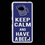 Coque Nokia Lumia 640 LTE Keep Calm Have a beer Bleu