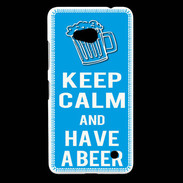 Coque Nokia Lumia 640 LTE Keep Calm Have a beer Cyan