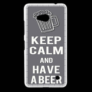 Coque Nokia Lumia 640 LTE Keep Calm Have a beer Gris