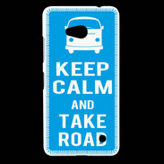 Coque Nokia Lumia 640 LTE Keep Calm Take Road Cyan