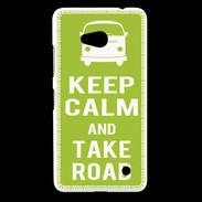 Coque Nokia Lumia 640 LTE Keep Calm Take road Vert pomme