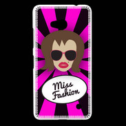 Coque Nokia Lumia 640 LTE Miss Fashion Chatain