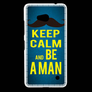 Coque Nokia Lumia 640 LTE Keep Calm Be a Man Bleu