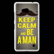 Coque Nokia Lumia 640 LTE Keep Calm Be a Man Gris