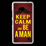 Coque Nokia Lumia 640 LTE Keep Calm Be a Man Rouge