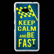 Coque Nokia Lumia 640 LTE Keep Calm and Be Fast Bleu