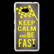 Coque Nokia Lumia 640 LTE Keep Calm and Be Fast Gris