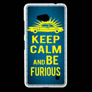 Coque Nokia Lumia 640 LTE Keep Calm and Be Furious Bleu