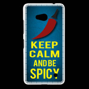 Coque Nokia Lumia 640 LTE Keep Calm and Be Spicy Bleu