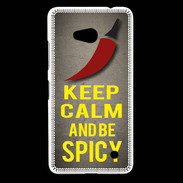 Coque Nokia Lumia 640 LTE Keep Calm and Be Spicy Gris