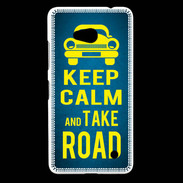 Coque Nokia Lumia 640 LTE Keep Calm and Take o road 2 Bleu